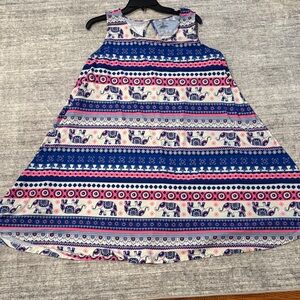 Bobbie brooks Blue and Pink Elephant Print Dress